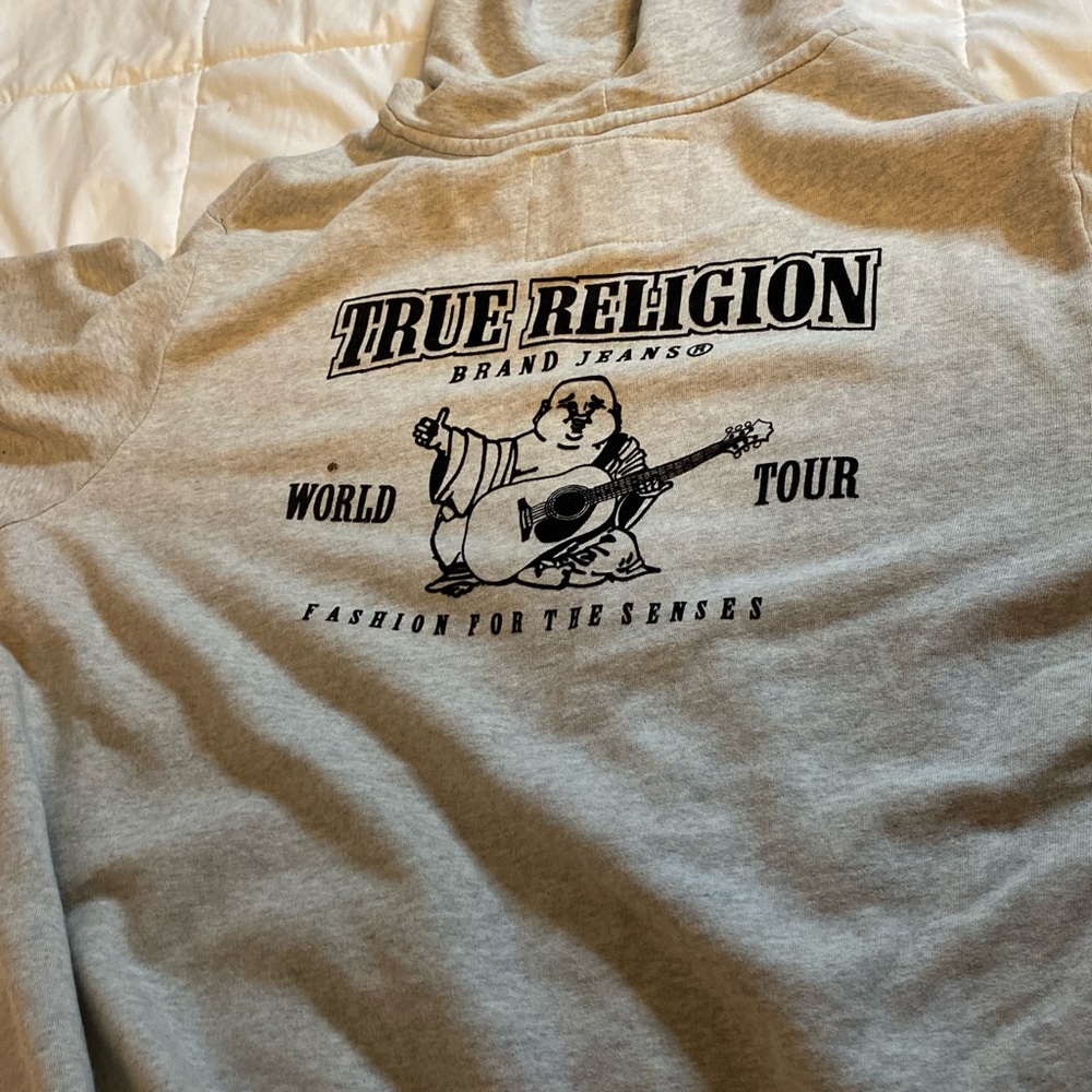 Grey true religion zip up